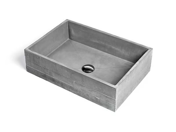 INVIVO 60 - Countertop rectangular Concrete and cement-Based materials washbasin by URBI et ORBI - view 3